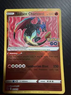 Radiant Charizard 160 HP Radiant Rare Pokemon GO 011/078 Holo - Image 1