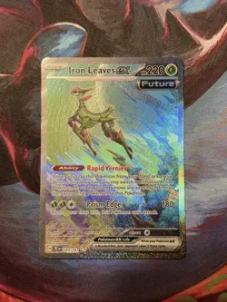 Pokemon TCG Iron Leaves EX Scarlet & Violet Temporal Forces 203/162 - Image 1