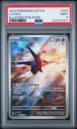 Latios 203/191 Illustration Rare Ssp En Surging Sparks Pokemon PSA 9 - Image 1