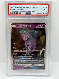 2017 Pokemon Sun Moon Shining Legends 78 Mewtwo GX PSA 5 - Image 1