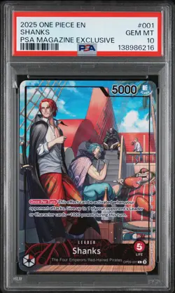 2025 One Piece Promos PSA Magazine Exclusive Shanks #001 PSA 10 - Image 1