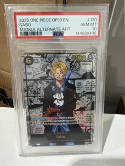 Sabo OP13-120 PSA 10 English Manga Alternate Art Carrying On His Will One Piece - Image 1