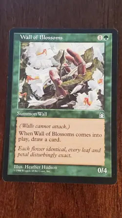 Wall of Blossoms Stronghold EX/LP 125/143 MTG Magic the Gathering Creature UC - Image 3
