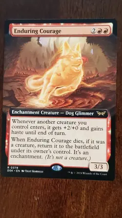 Enduring Courage [extended art] Duskmourn EX/LP #378 MTG Magic the Gathering - Image 1