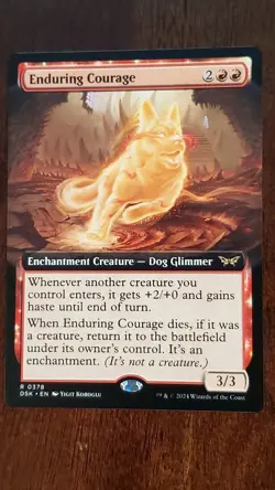 Enduring Courage [extended art] Duskmourn EX/LP #378 MTG Magic the Gathering - Image 3