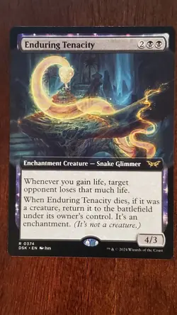 Enduring Tenacity [extended art] Duskmourn EX/LP #374 MTG Magic the Gathering - Image 1