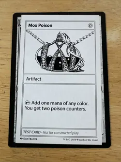 MTG Magic The Gathering Mox Poison Artifact Playtest Test Card Commander - Image 1