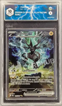 CARTA POKEMON ZEKROM EX 166/086 BLK ITA GRAAD 10 GRADATA TCG CARD - Image 1
