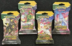 Pokemon Evolving Skies Sleeved Booster Pack Art Set (4 packs total) - Image 1