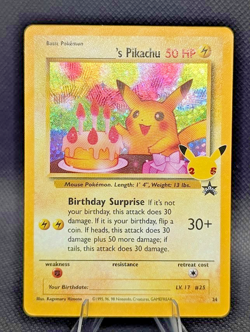____'s Pikachu Birthday - 24/53 - Holo Rare NM, English Pokemon Celebrations (B) - Image 1