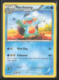 Marshtomp 34/160 Uncommon Primal Clash Pokemon Lightly Played - Image 1