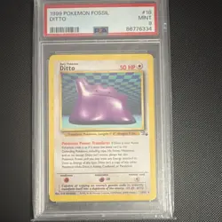 Pokemon 1999 Fossil Ditto 18/62 Rare Unlimited Regular PSA 9 English - Image 1