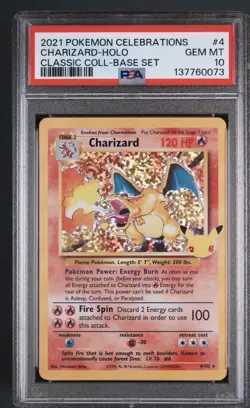 2021 Pokemon Celebrations Classic Collection Charizard Holo #4 PSA 10 Gem Mint - Image 1