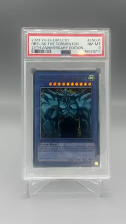 PSA 8 - 2023 Yu-Gi-Oh! LC01 25th Anniversary Obelisk The Tormentor #LC01-EN001 - Image 1