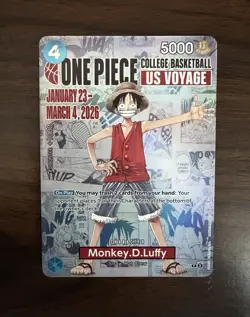 One Piece TCG Monkey D. Luffy College Basketball US Voyage Promo P-055 - Image 1
