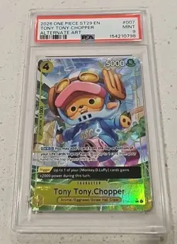 One Piece Tony Tony Chopper ST29-007 Parallel Starter Deck Promo PSA 9 - Image 1