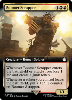 Boomer Scrapper (Extended Art 408) FOIL Fallout NM Rare MAGIC MTG CARD ABUGames - Image 1