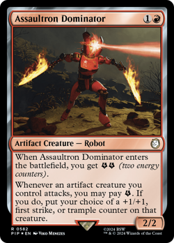 Assaultron Dominator (Surge 582) FOIL Fallout PLD Rare MAGIC MTG CARD ABUGames - Image 1