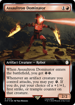 Assaultron Dominator (Extended Art Surge 912) FOIL Fallout NM Rare CARD ABUGames - Image 1