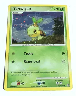 Pokemon Diamond & Pearl Turtwig Cosmos Holo Common Card 103/130 HP - Image 1