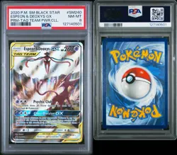 2020 POKEMON SM BLACK STAR PROMO #SM240 ESPEON & DEOXYS GX PSA 8 - Image 3