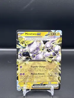 Pokemon TCG Mewtwo EX Paradox Rift Holo Card 058/182 Double Rare - Image 1
