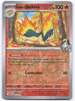 Pokemon TCG Ethan's Quilava 033/182 Reverse Holo Destined Rivals Playset NM - Image 1