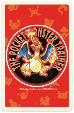 1996 Mankey Queen of Hearts Pokemon Red Charizard Playing Card Japan Original - Image 3