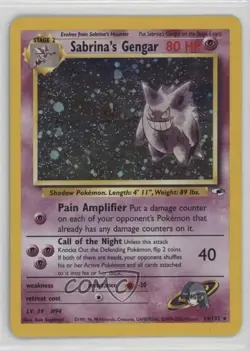Sabrina's Gengar Holo Pokemon Gym Heroes #14 2000 - Image 1
