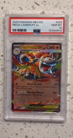 2025 Pokemon Mega Evolutions Mega Camerupt ex PSA 10 #022 - Image 1