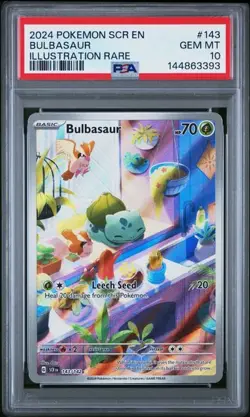 Pokemon Bulbasaur Stellar Crown Illustration Rare #143 PSA 10 Gem Mint - Image 1