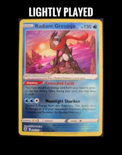 Lightly Played, Pokemon Holo Radiant Greninja - 046/189-Radiant Rare S SEE DESCR - Image 1