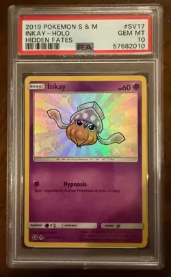 2019 Pokemon S&M Hidden Fates PSA 10 Holo Inkay #SV17 - Image 1