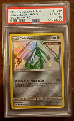 2019 pokemon Sun Moon Celesteela Holo SV32 Hidden Fates PSA 10 - Image 1