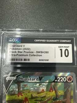 Pokemon Charizard V CGC 10 GEM MINT SWSH260 Ultra Premium Black Star Promo - Image 3
