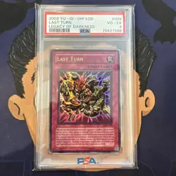 PSA 4 VERY GOOD 2003 YU-GI-Oh! Legacy of Darkness LAST TURN 099 - Image 2