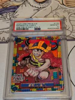 2025 One Piece Day Monkey D. Luffy P-110 PSA 10 Gem Mint Promo Brick Texture - Image 4