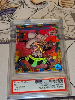 2025 One Piece Day Monkey D. Luffy P-110 PSA 10 Gem Mint Promo Brick Texture - Image 5