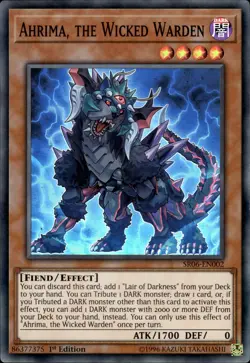 Ahrima, The Wicked Warden - Super Rare 1st Edition SR06-EN002 - MP - YuGiOh - Image 1
