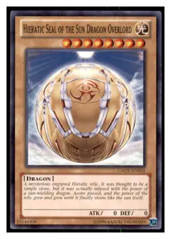 Yugioh Hieratic Seal of the Sun Dragon Overlord #GAOV-EN002 Galactic Overlord LP - Image 1