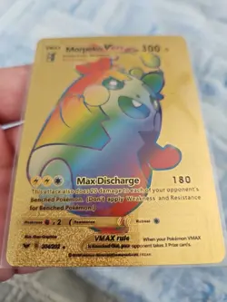 Morpeko Vmax Rainbow Vinyl Textured Gold Foil Fan Art Pokemon Card - Image 4