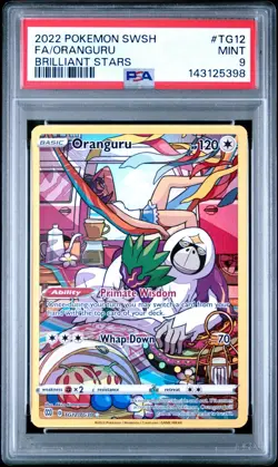 2022 POKEMON SWORD & SHIELD BRILLIANT STARS #TG12 FULL ART/ORANGURU PSA 9 - Image 1