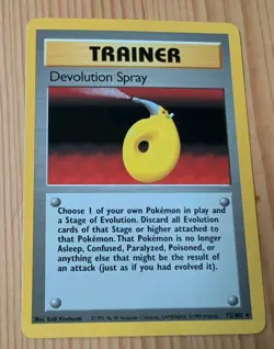 Devolution Spray 72/102 Rare Base Set Shadowless Pokemon Lightly Played - Image 1