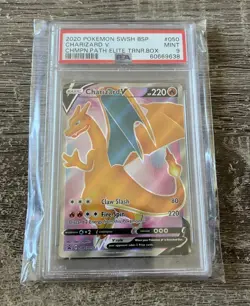 Pokemon Charizard V SWSH050 Promo PSA 9 Champion's Path Elite Trainer Box 2020 - Image 1