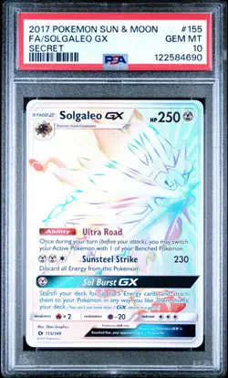 Pokemon Solgaleo GX 155/149 Secret Rare Sun Moon PSA 10 GEM MINT - Image 1