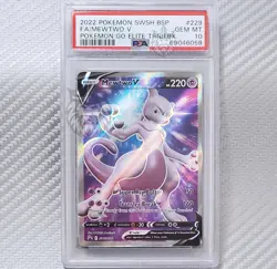 Mewtwo V PSA 10 Gem MT 📈 2022 Pokemon SWSH GO ETB Black Star Promo (BSP) EN 229 - Image 1