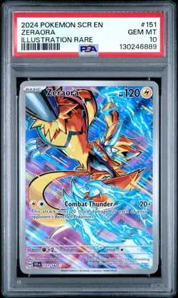 2024 POKEMON SCR EN-STELLAR CROWN ILLUSTRATION RARE #151 ZERAORA PSA 10 - Image 1