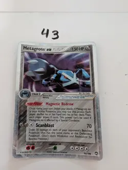 Metagross ex 95/108 Holo EX Rare Power Keepers Pokemon Holo Damaged - Image 1