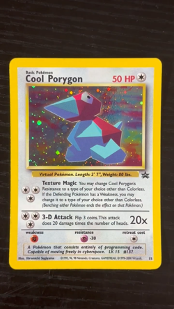 Pokemon TCG Cool Porygon Black Star Promo Holo Foil Near Mint NM - SWIRL - Image 2