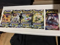 Pokemon Brilliant Stars 4 Pack Full Art Set Factory Sealed Plus Sword & Shield - Image 1